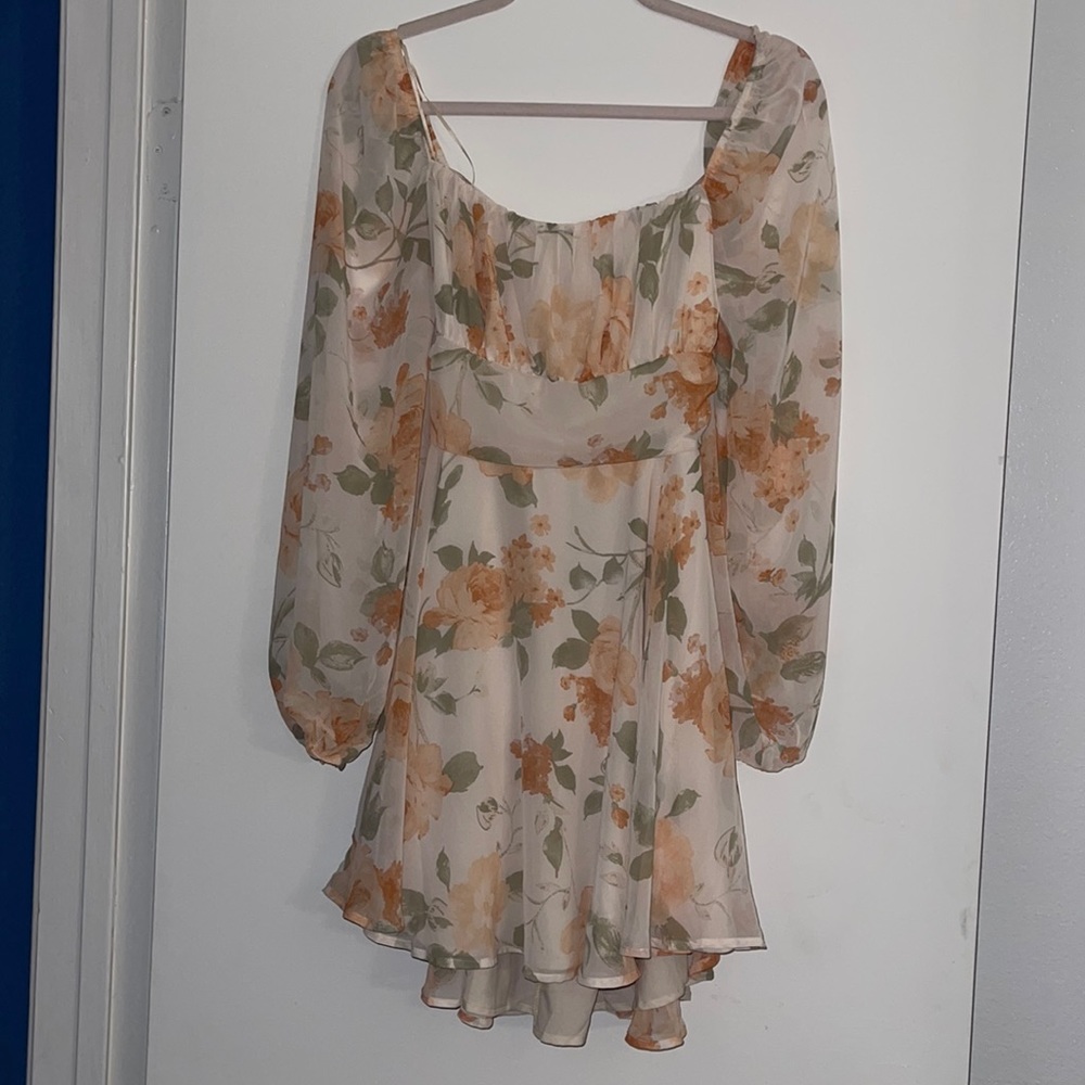 Long sleeve flower dress
